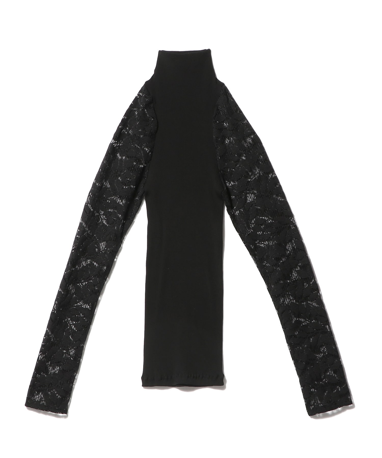 コットンアコーディオン 袖レースロングスリーブ