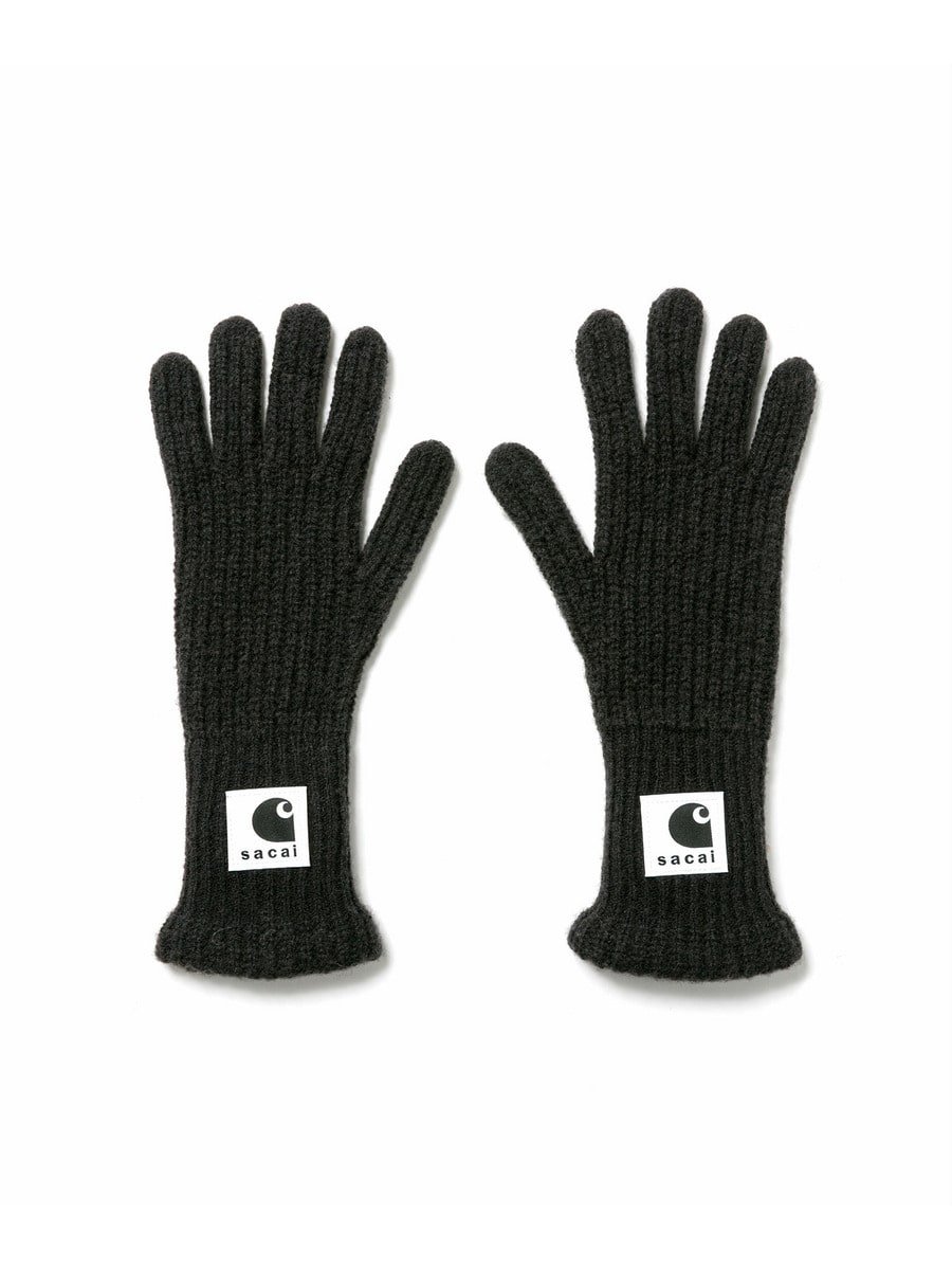 sacai Carhartt ブラック ニットカーディガン sacai Carhartt ブラック ニットカーディガン