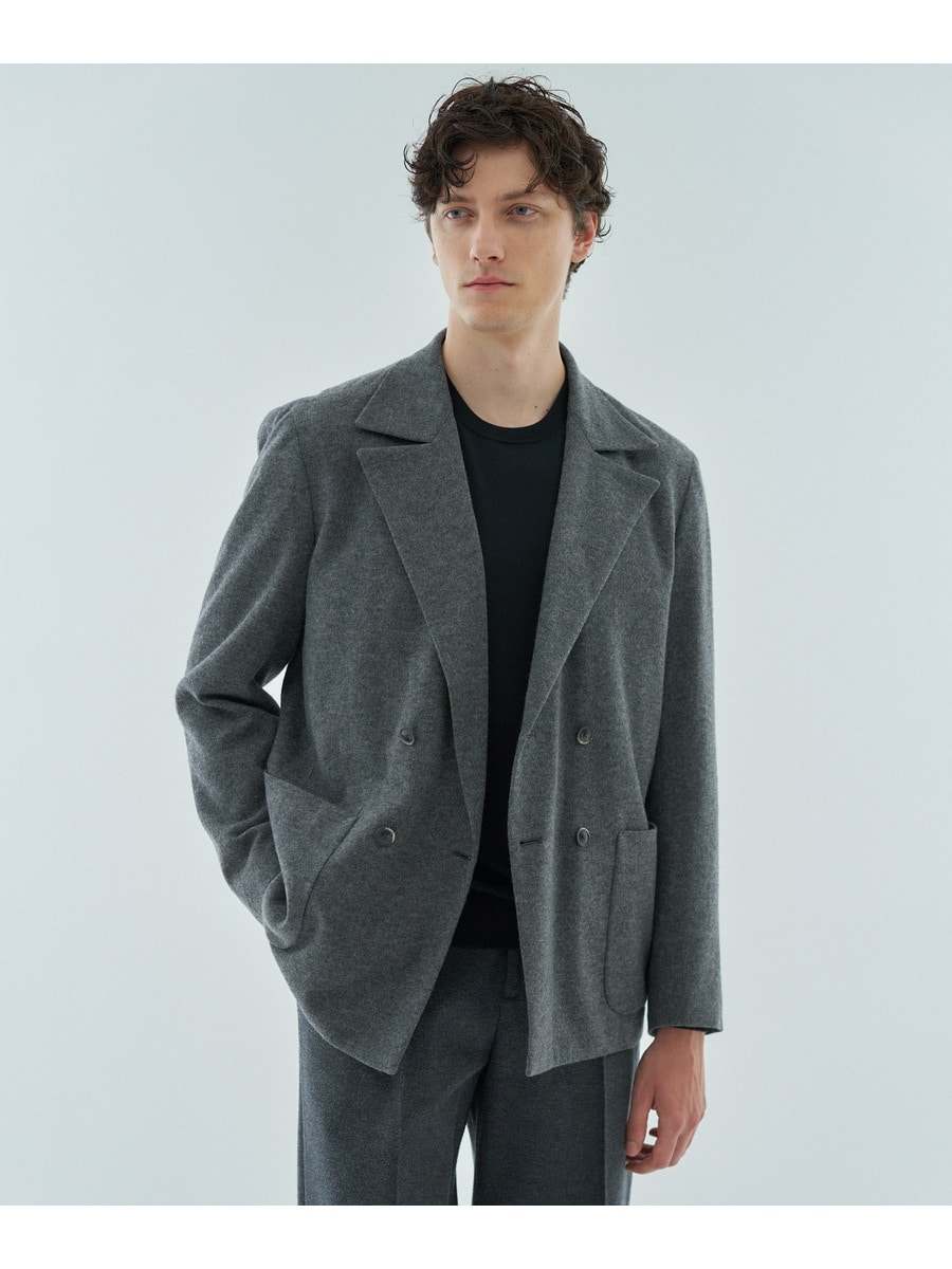 カシミヤジャージー 4Bダブルブレステッドジャケット