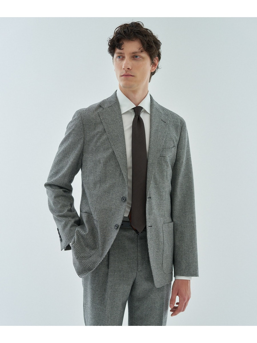 ストレッチサキソニー ハウンドトゥース セットアップ2Bジャケット
