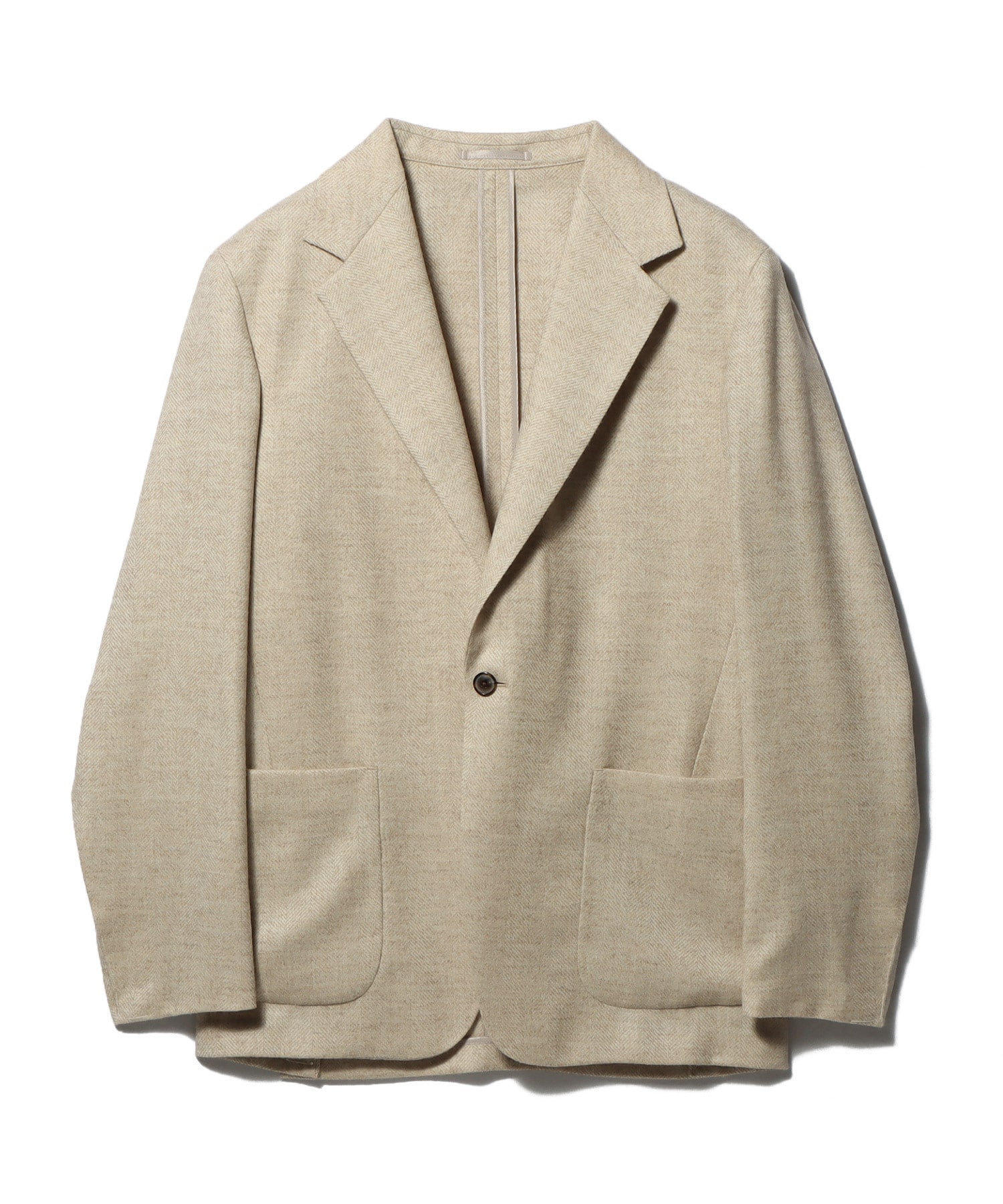 ベビーアルパカ ヘリンボーン1Bジャケット