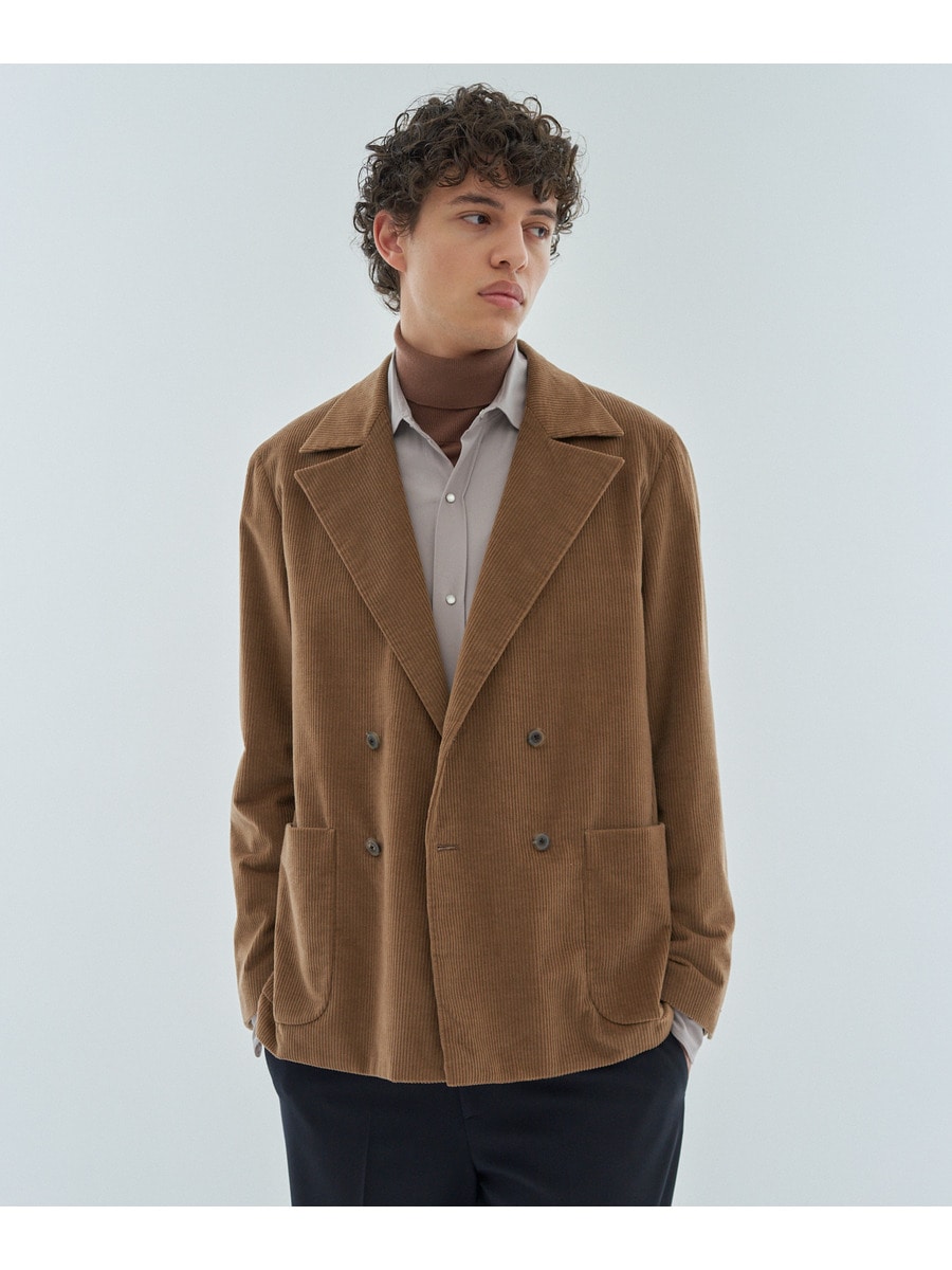 カシミヤミックス コーデュロイダブルジャケット