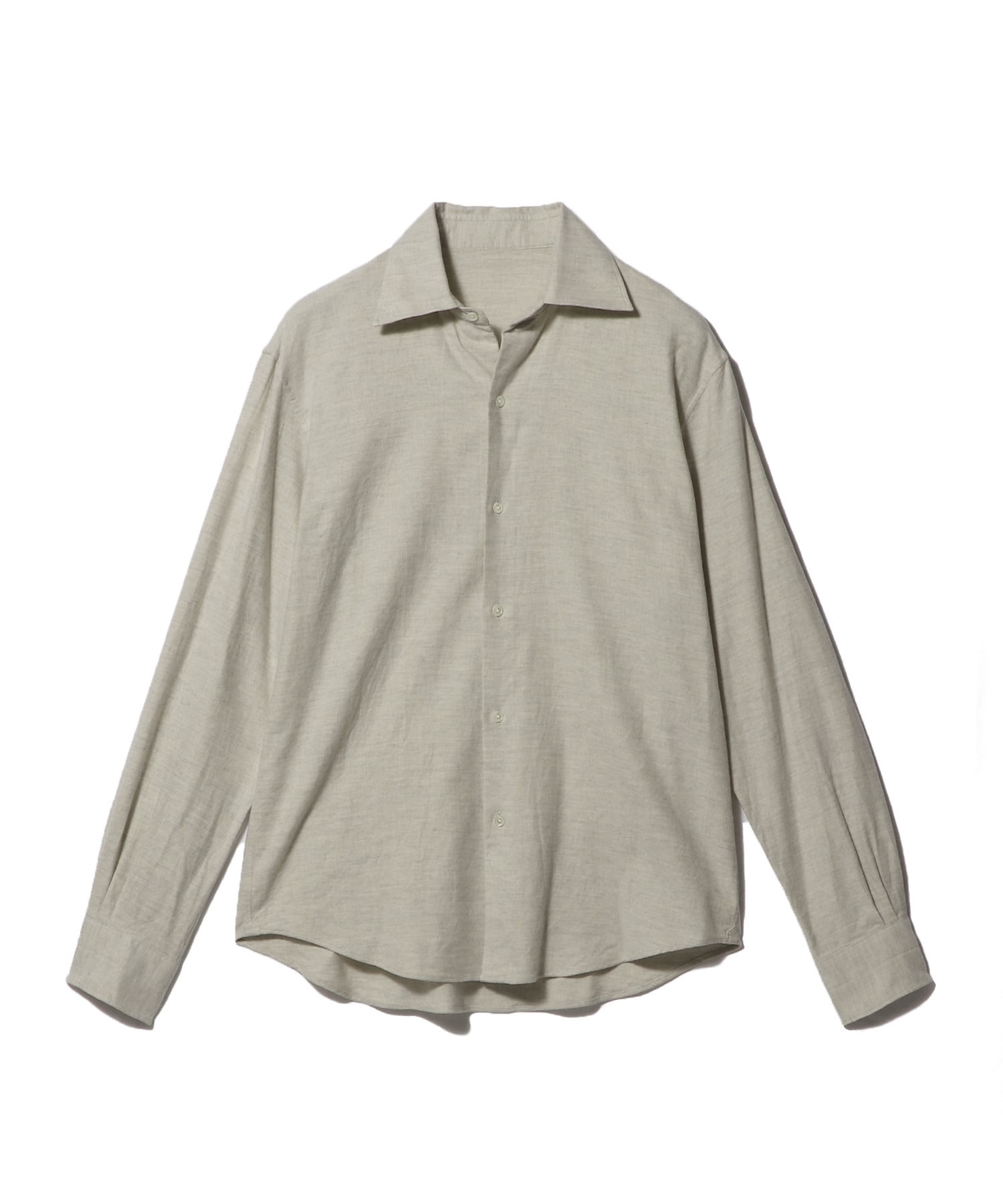 コットンフランネル ワイドカラーシャツ