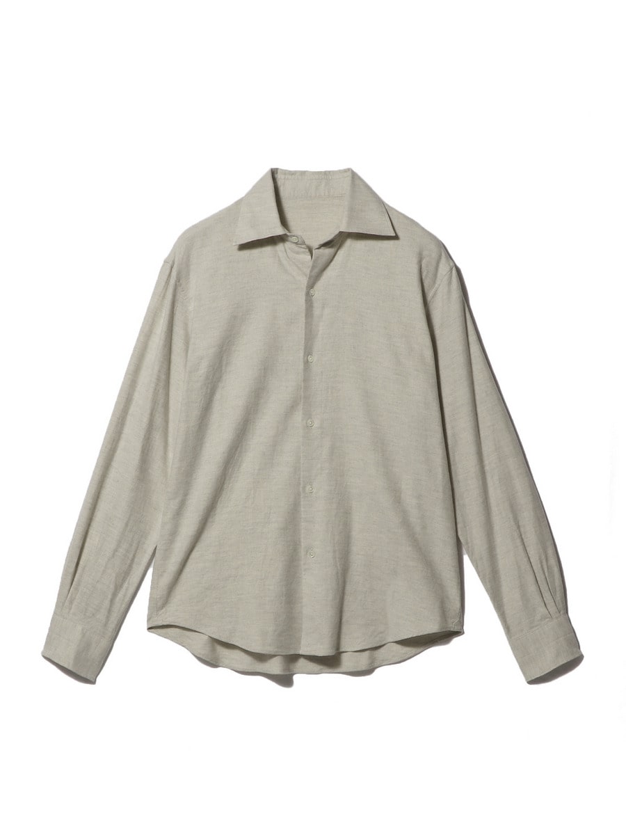 コットンフランネル ワイドカラーシャツ