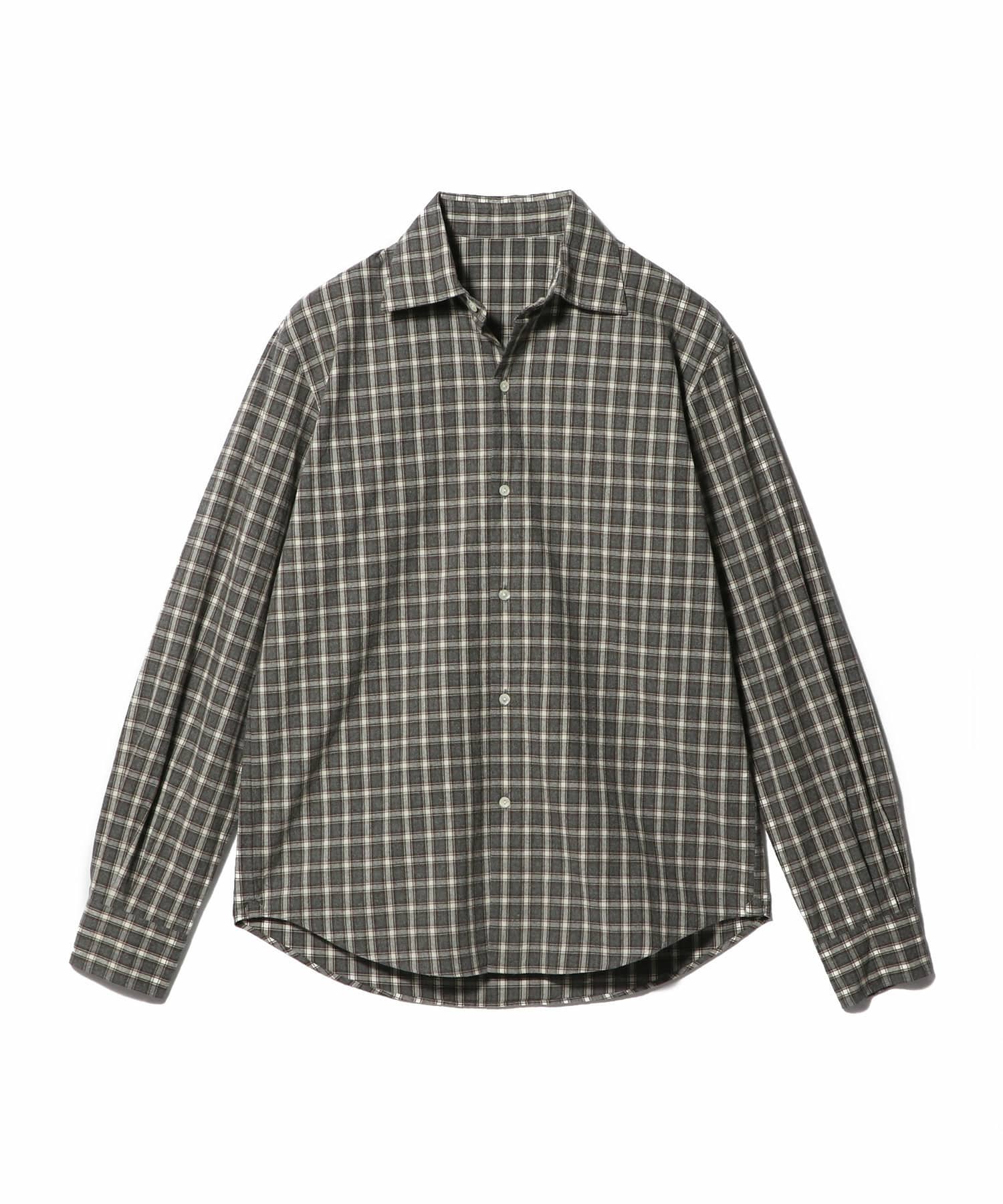 コットンフランネル ブラウンチェックシャツ