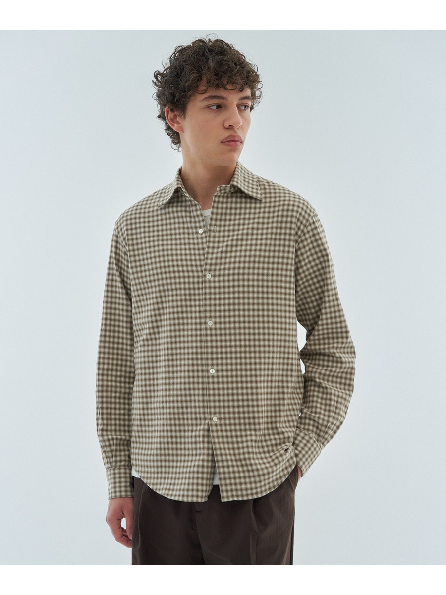 コットンフランネル オンブレチェックシャツ