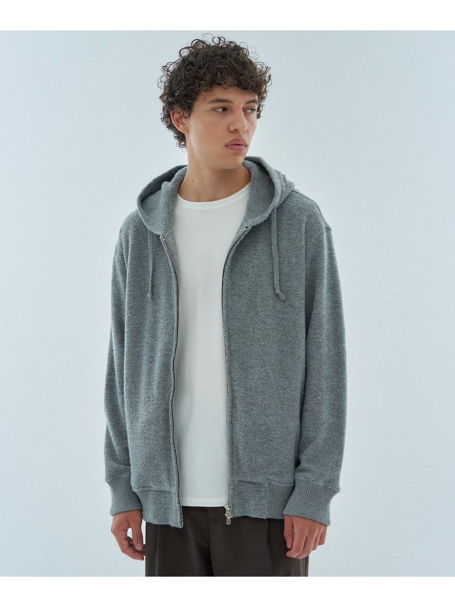 カシミヤミックス パイルジップフーディー