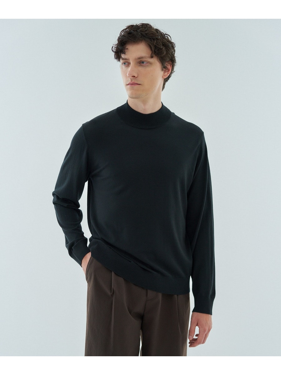 ウール モックネックプルオーバーニット