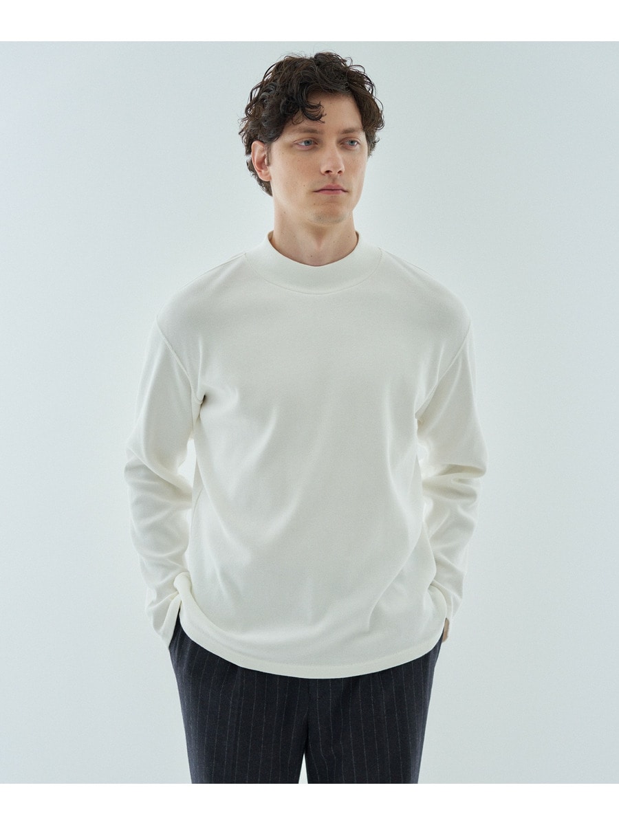 コットンフライス モックネックカットソー