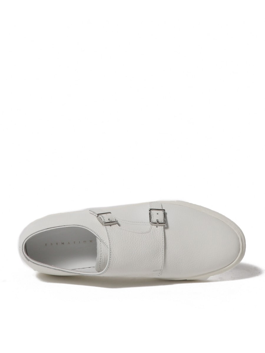 ESTNATION ブラックレザー ダブルモンクストラップローファー ESTNATION ブラックレザー ダブルモンクストラップローファー