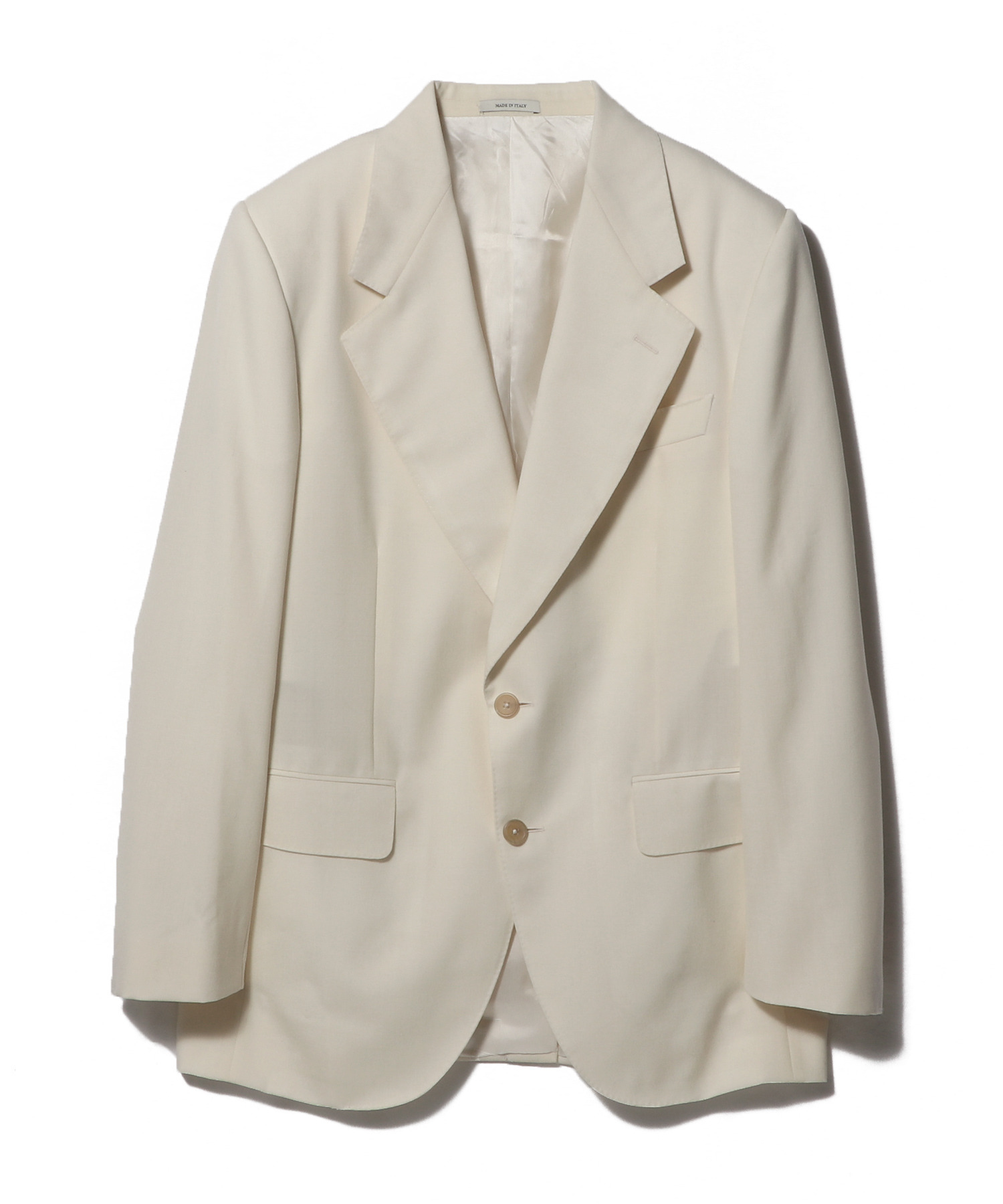 SINGLE-BREASTED JACKET IN WOOL – CREAM