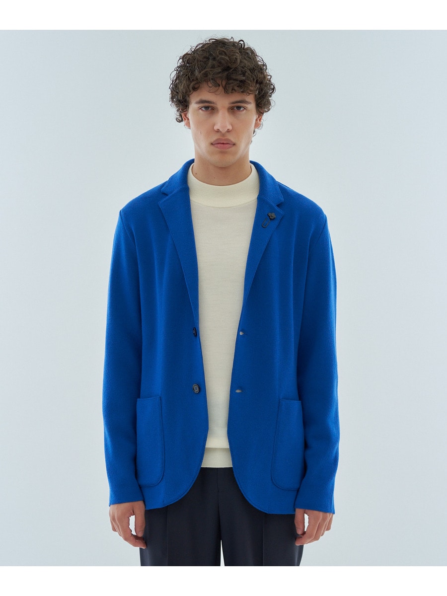 <美品>LARDINI ボルドー ウール ニット ジャケット サイズS相当 美品>LARDINI ボルドー ウール ニット ジャケット サイズS相当