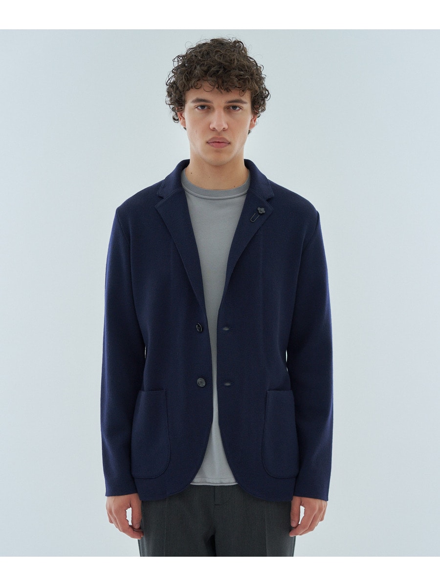 <美品>LARDINI ボルドー ウール ニット ジャケット サイズS相当 美品>LARDINI ボルドー ウール ニット ジャケット サイズS相当