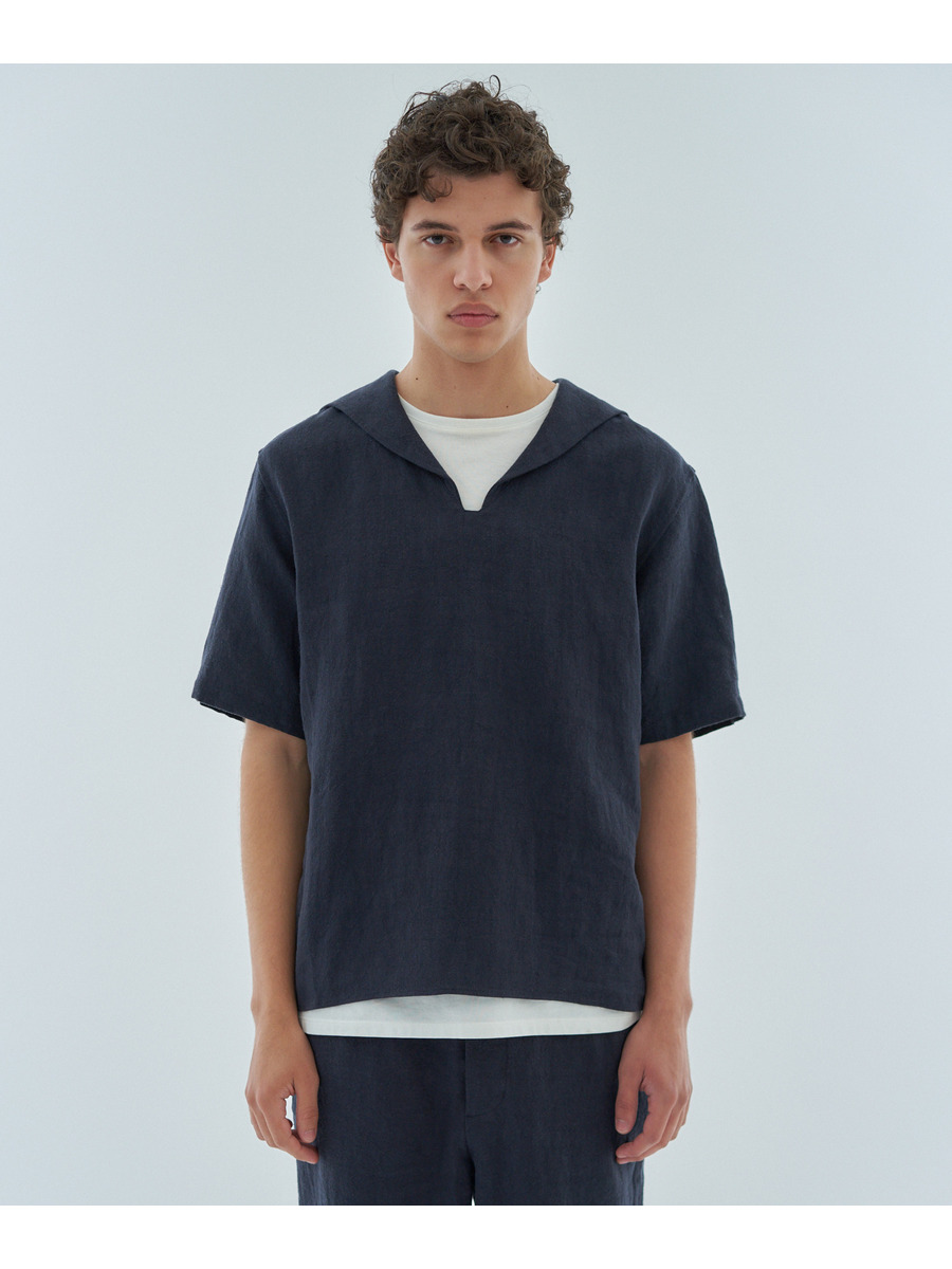 リネン セーラーカラーシャツ《ESTNATION EXCLUSIVE》