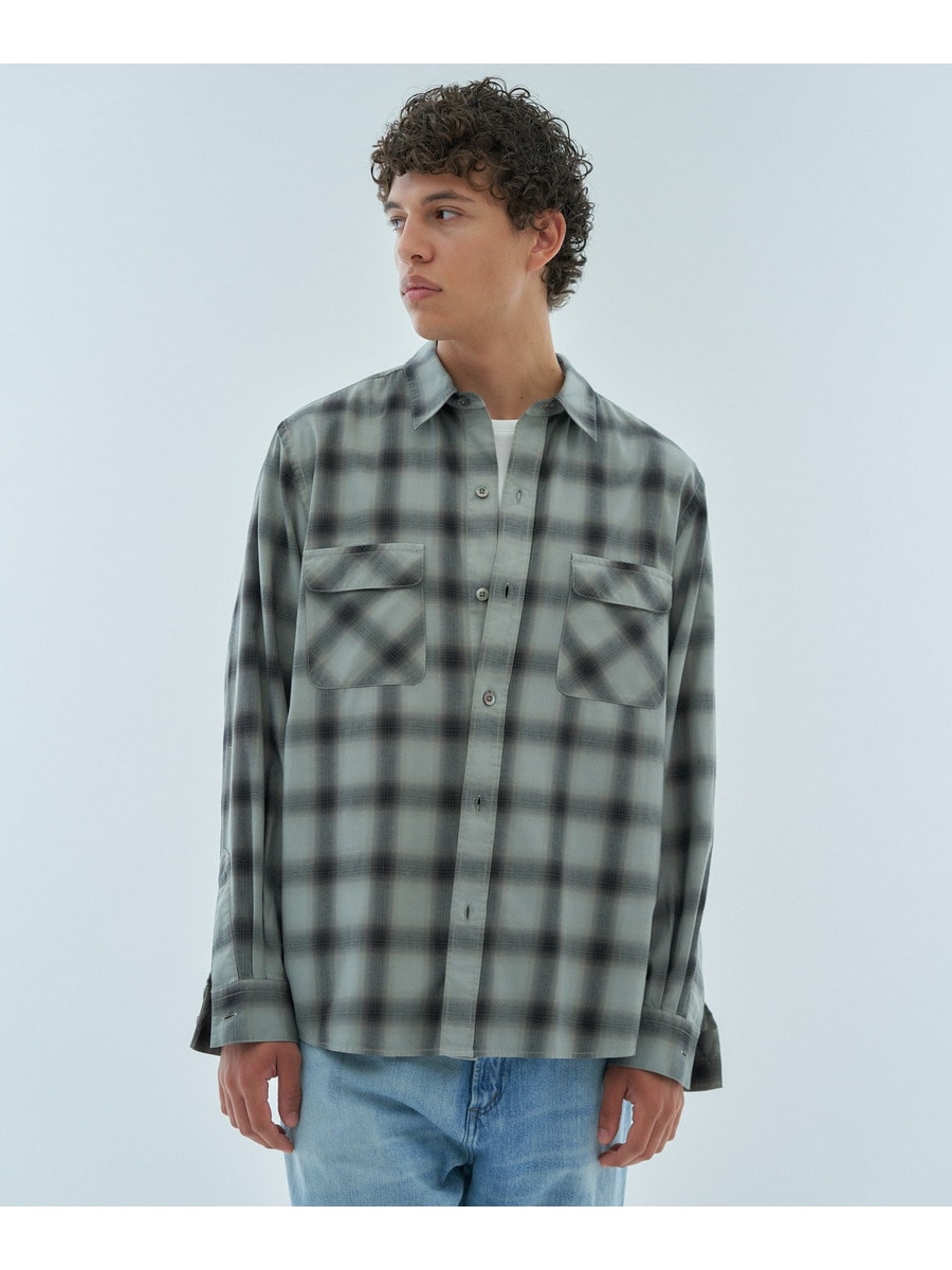 ガーメントダイ チェックシャツ