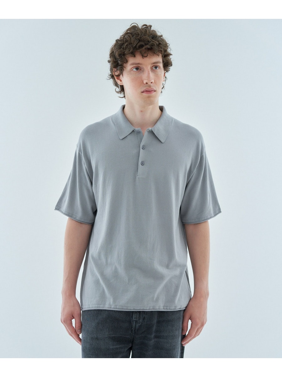 スビンコットン ニットポロシャツ