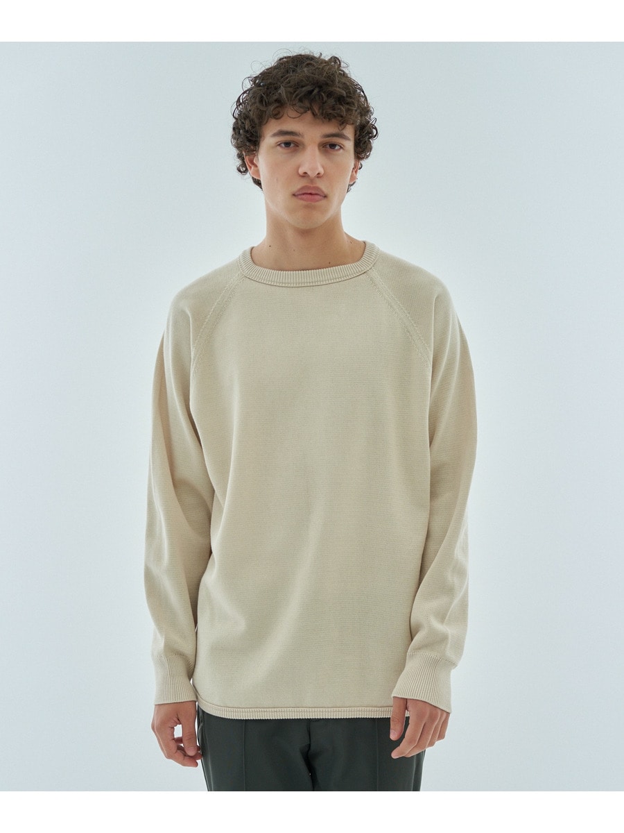 スムースコットン クルーネックニット