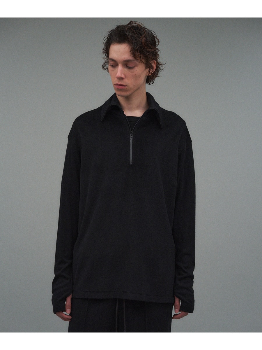 ビーバージャージー ハーフジップカットソー