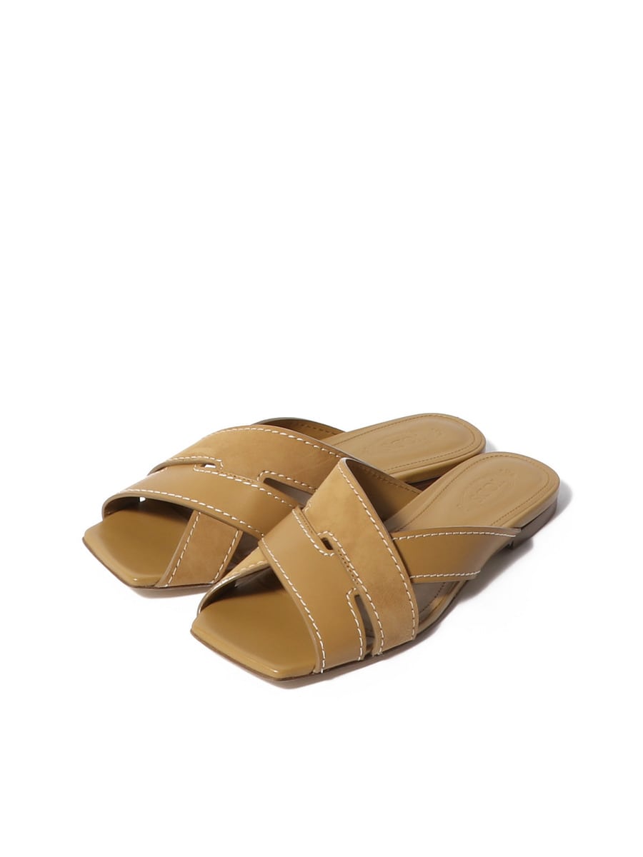 TOD'S / スムース レザー＆スエード サンダル｜ESTNATION ONLINE STORE