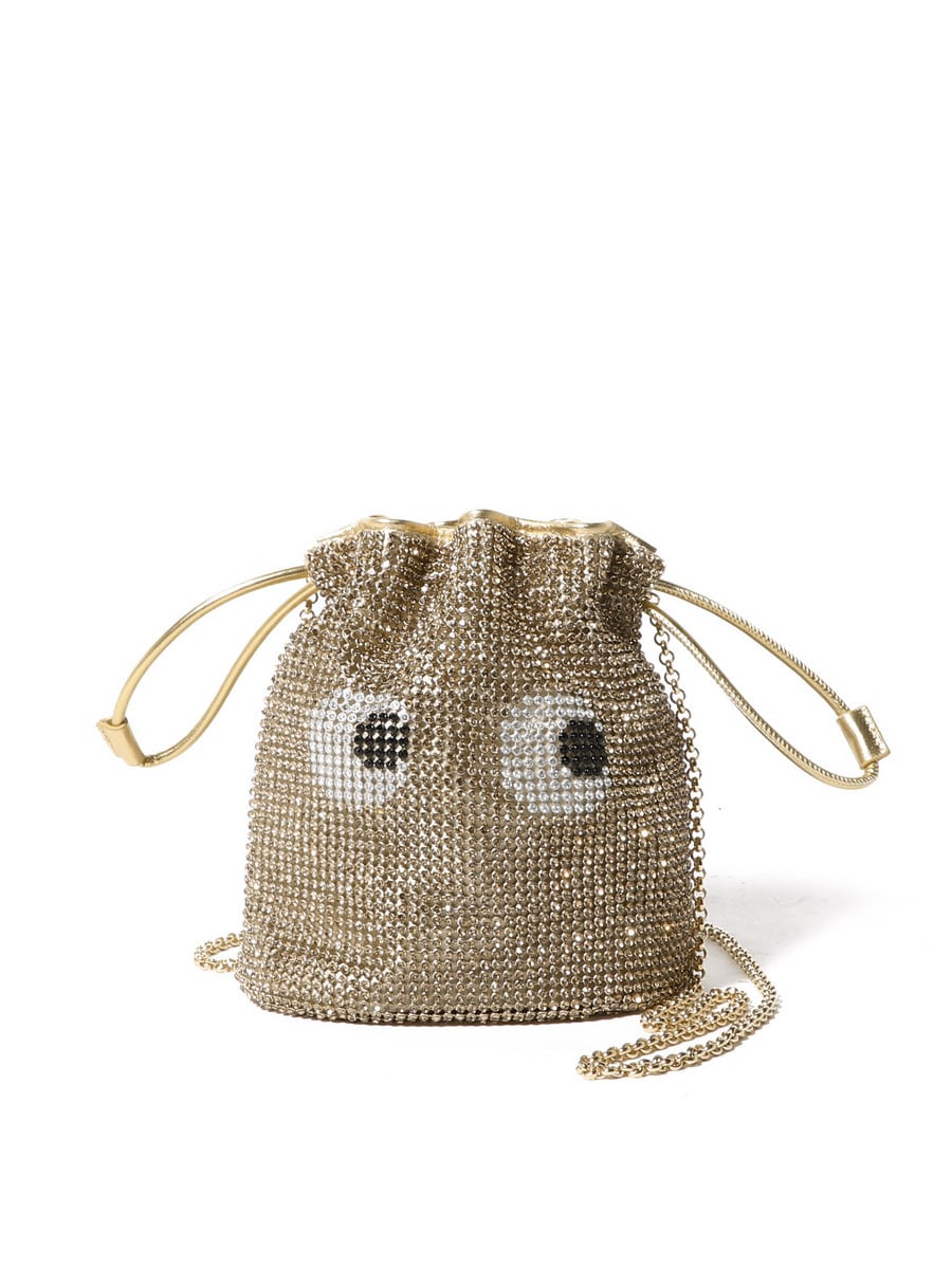 ANYA HINDMARCH アイズ ドローストリング ポーチ ANYA HINDMARCH / Eyes クリスタル ドローストリングポーチ｜ESTNATION