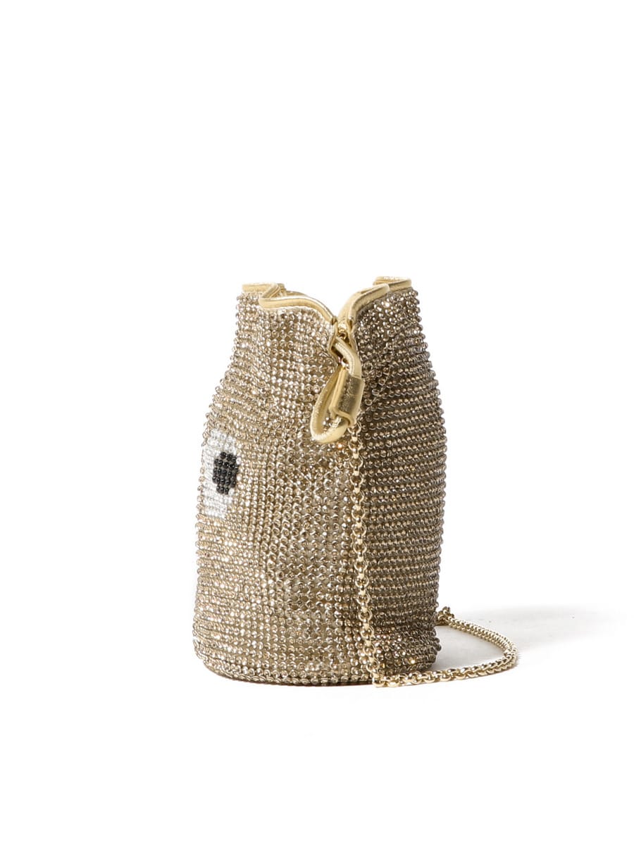 ＜ANYA HINDMARCH＞EYES ドローストリングポーチ ANYA HINDMARCH / Eyes クリスタル ドローストリングポーチ｜ESTNATION
