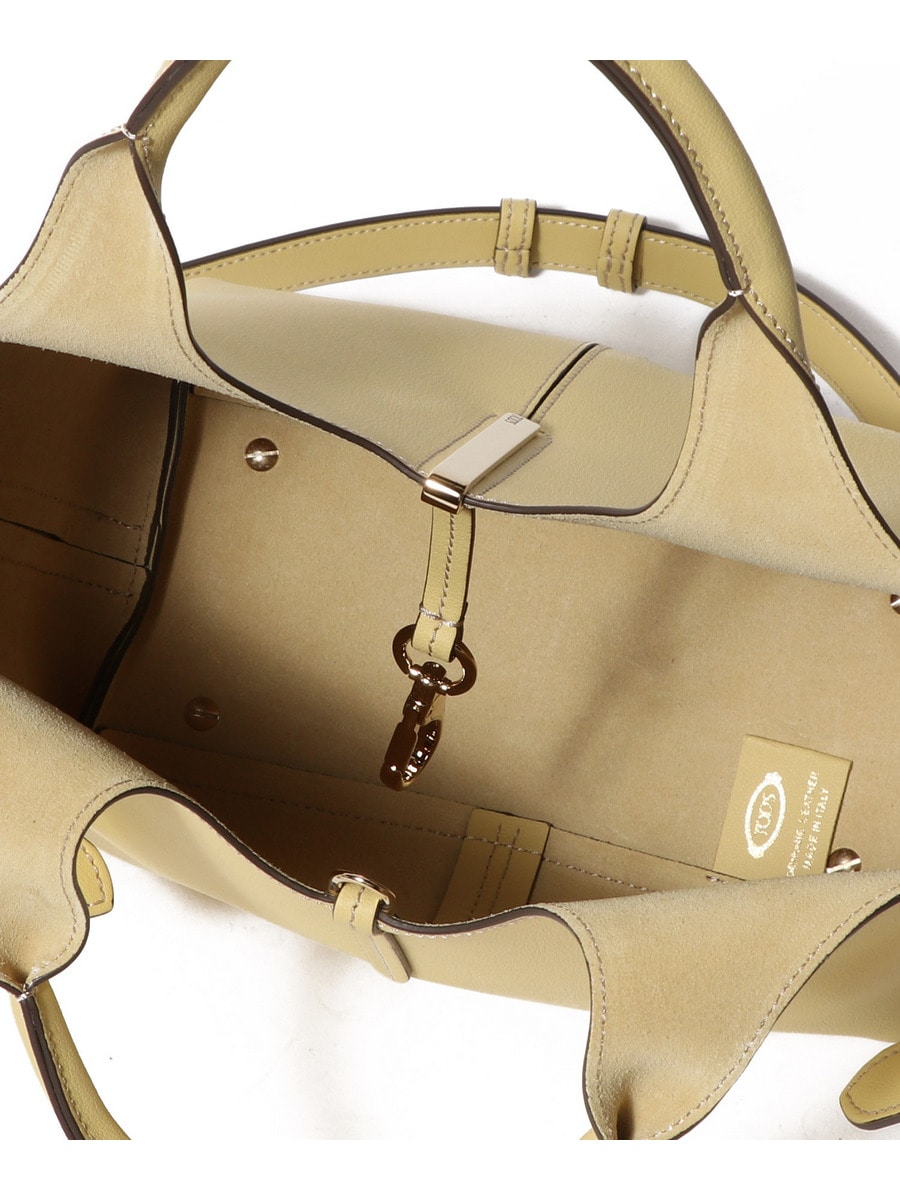 Tod's レザー ショッピング トート バッグ ミニ 女性 ブラウン レザー ショッピング トート バッグ ミニ