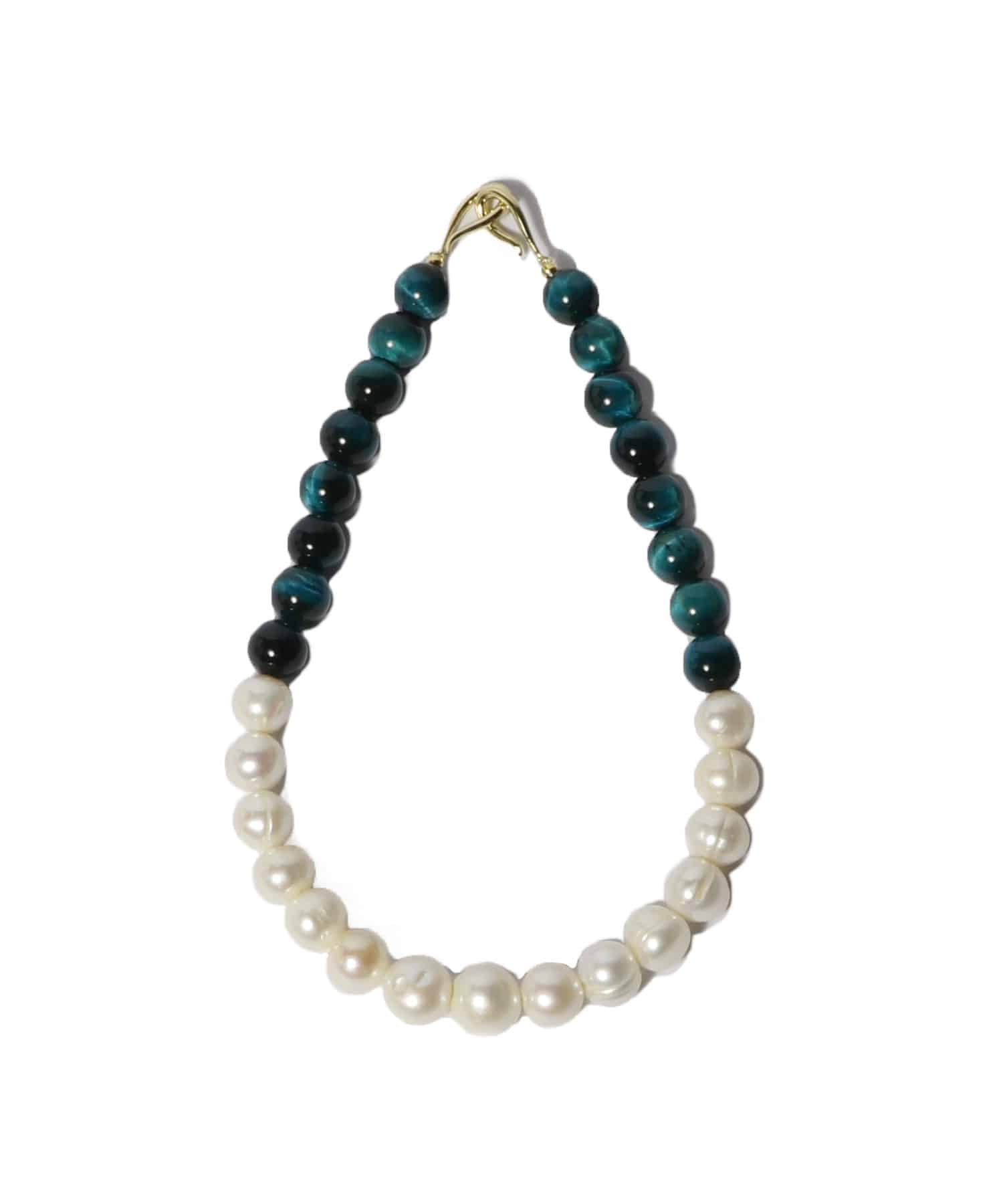 淡水パール×タイガーアイ コンビネーションネックレス《ESTNATION EXCLUSIVE》