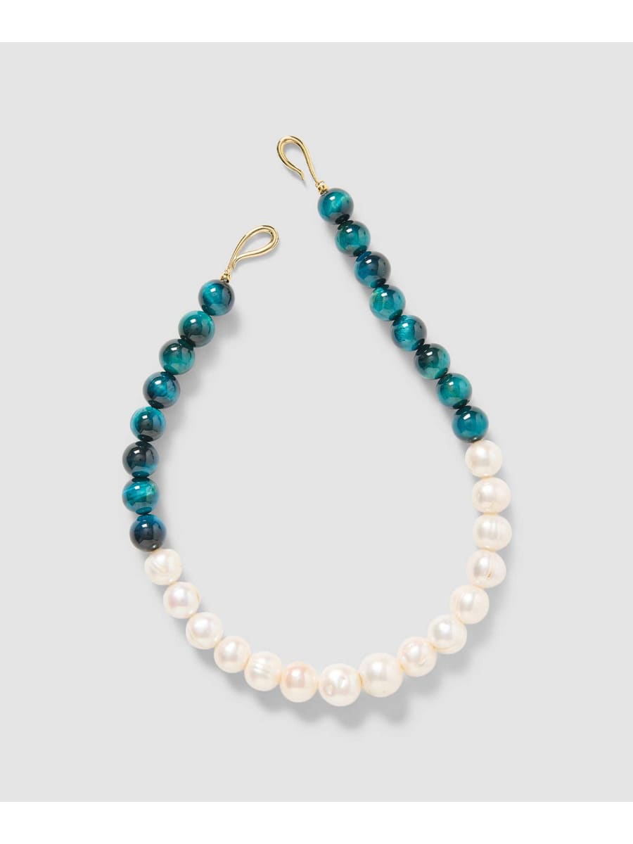 淡水パール×タイガーアイ コンビネーションネックレス《ESTNATION EXCLUSIVE》