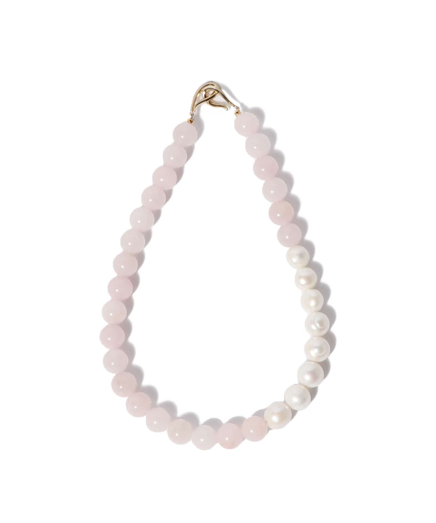 淡水パール×ローズクオーツ コンビネーションネックレス《ESTNATION EXCLUSIVE》 