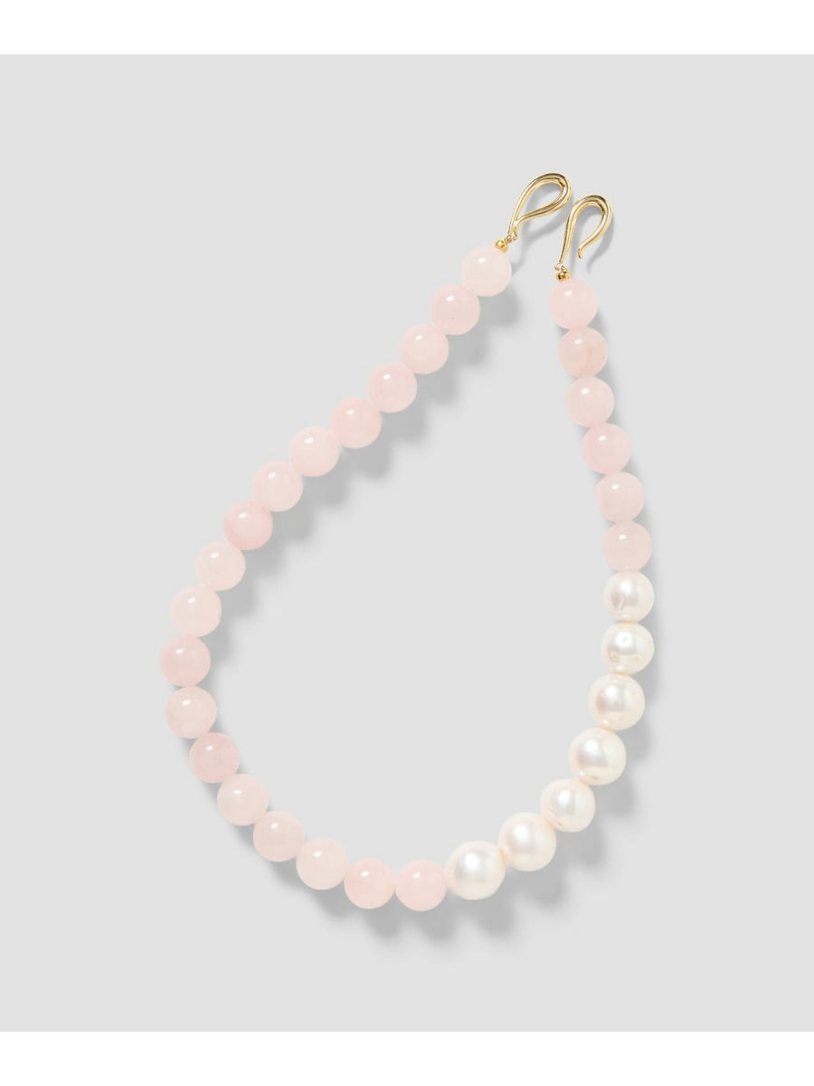 淡水パール×ローズクオーツ コンビネーションネックレス《ESTNATION EXCLUSIVE》 