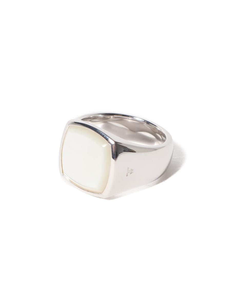 CUSHION WHITE MOTHER OF PEARL リング