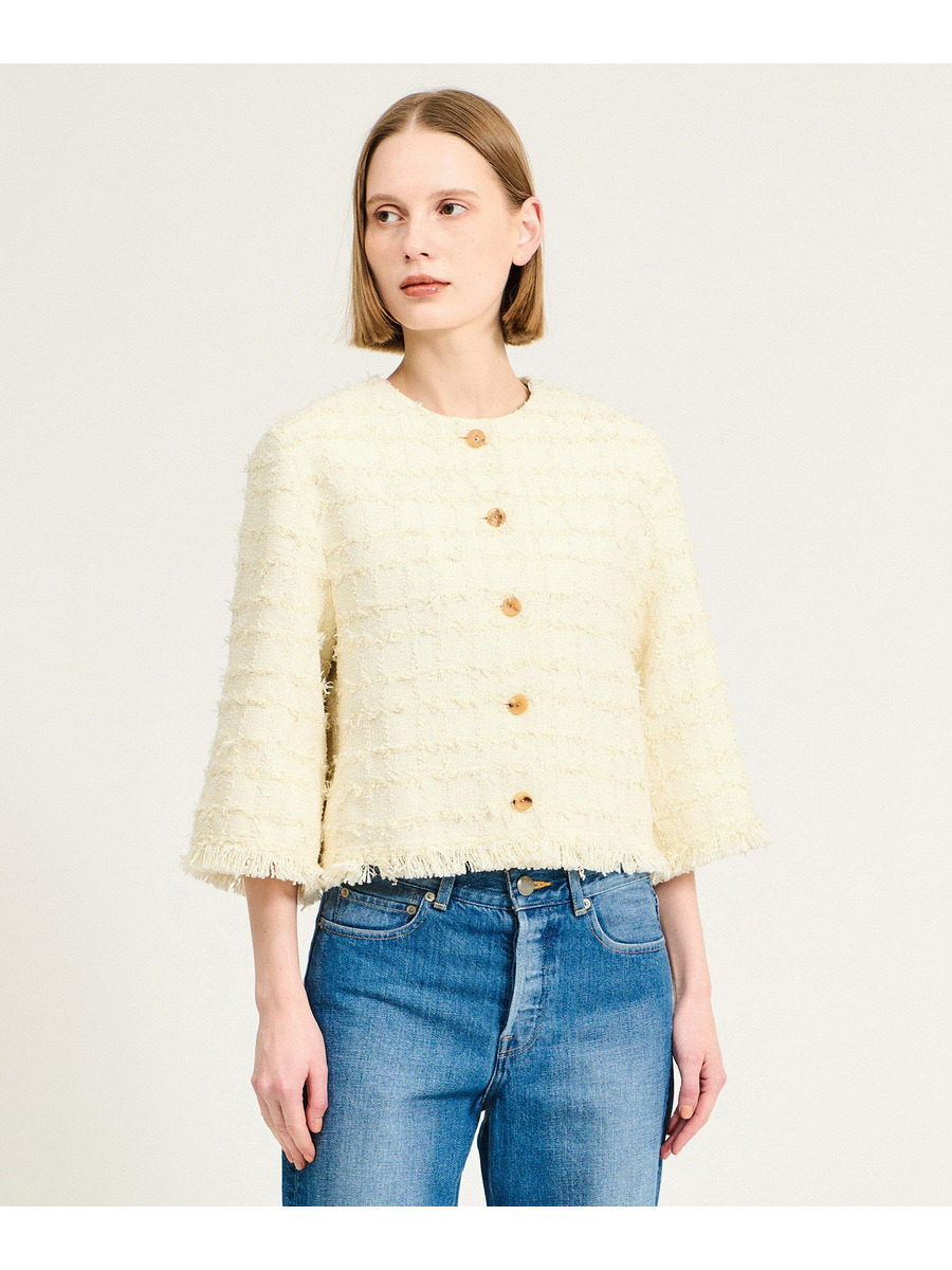 フリンジヘムツイード ジャケット