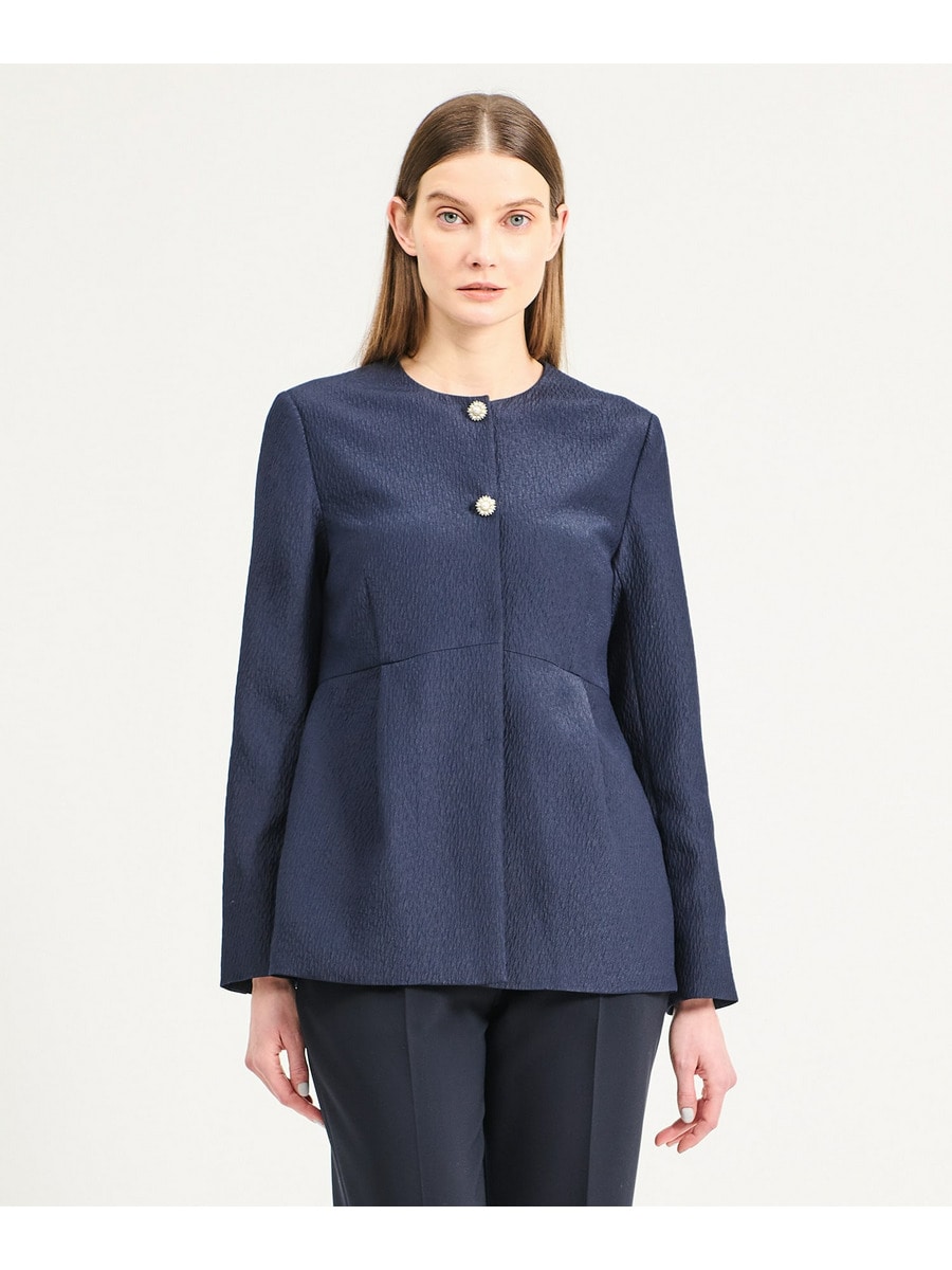 ブローチ付き フクレジャガード ジャケット《EXCLUSIVE》