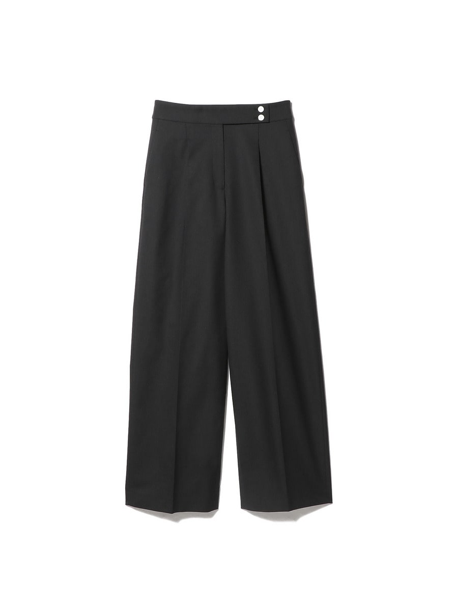 ウエストボタン セミワイドパンツ