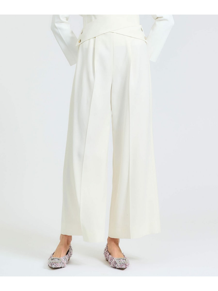 ウールレーヨン クロスベルトパンツ