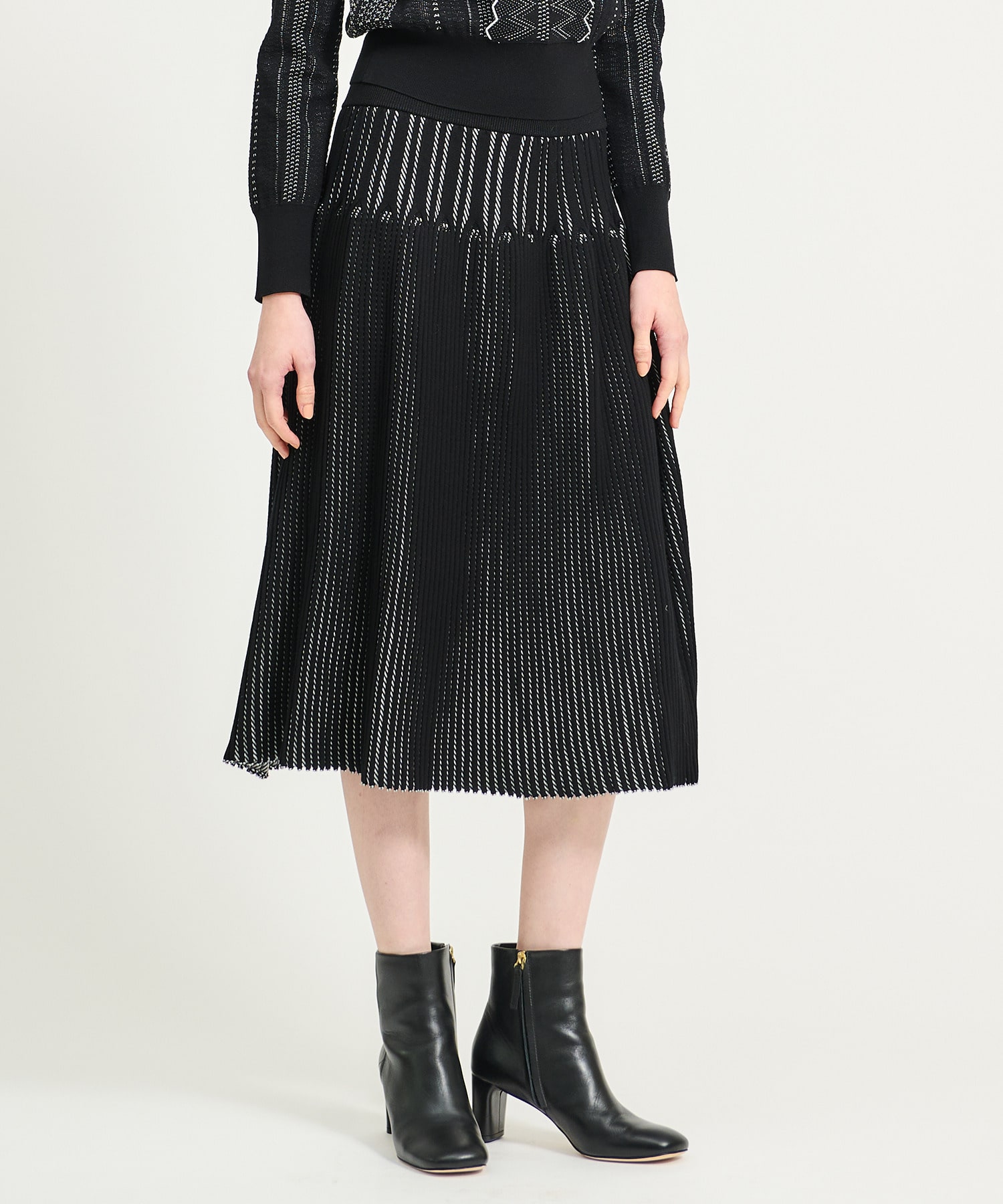 レース ジャガード ニットスカート