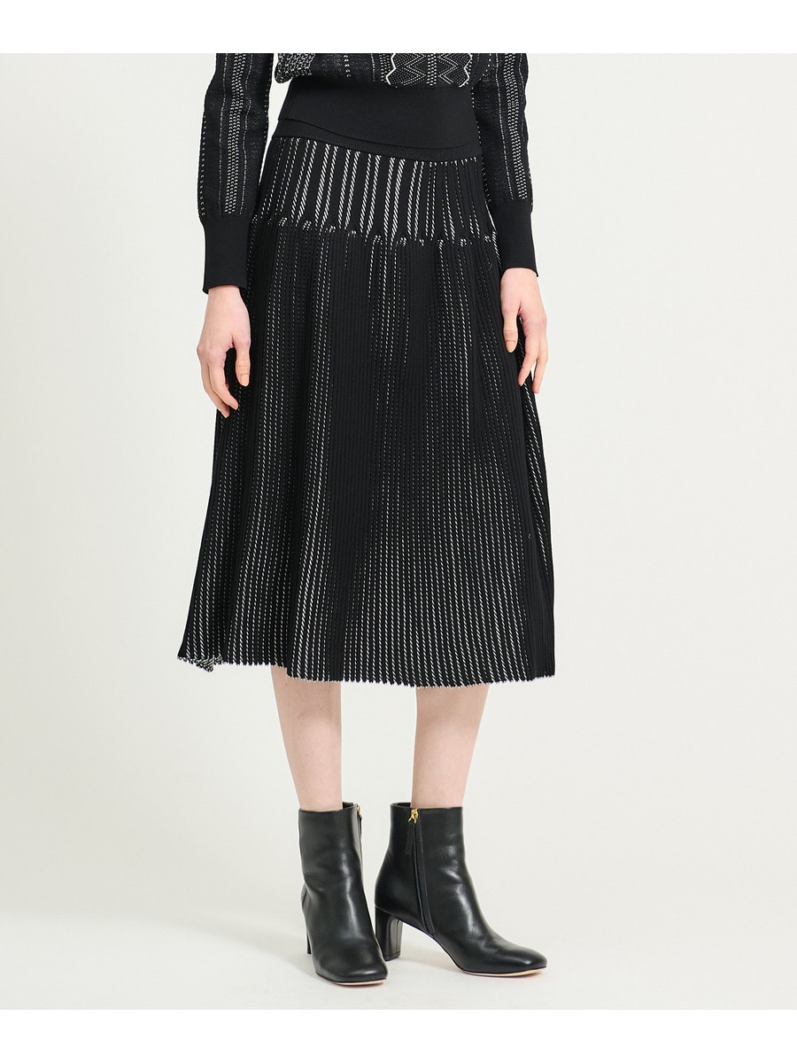 レース ジャガード ニットスカート