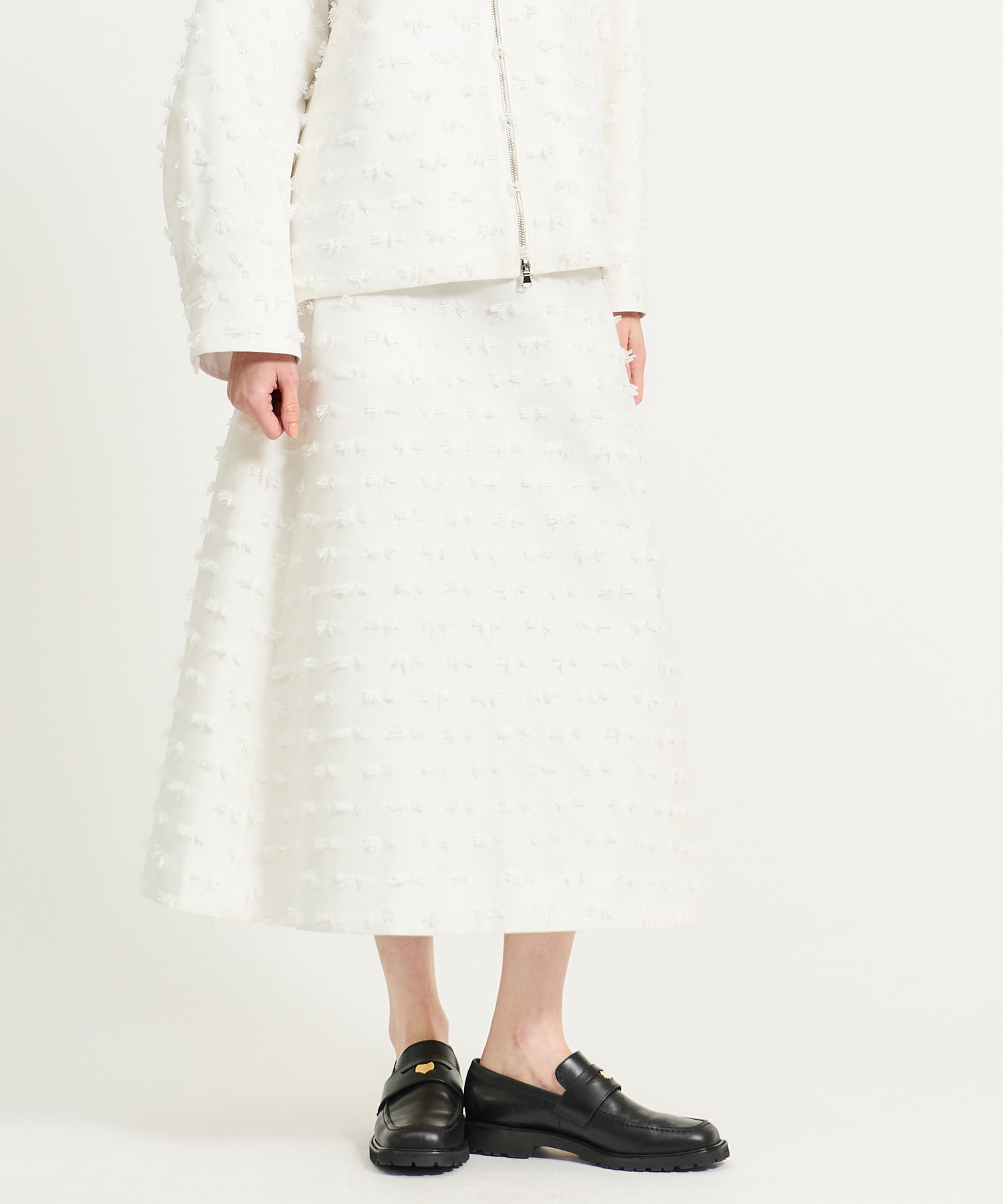 リボンカットジャガードスカート