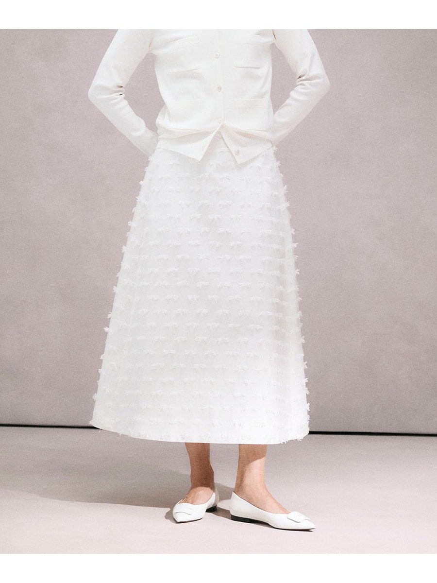 リボンカットジャガードスカート