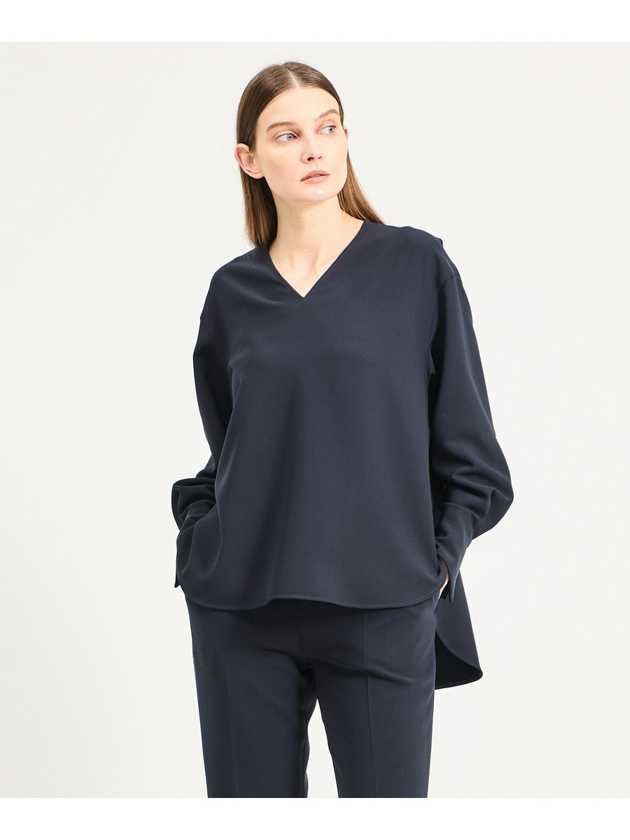 ダブルクロスVネックブラウス