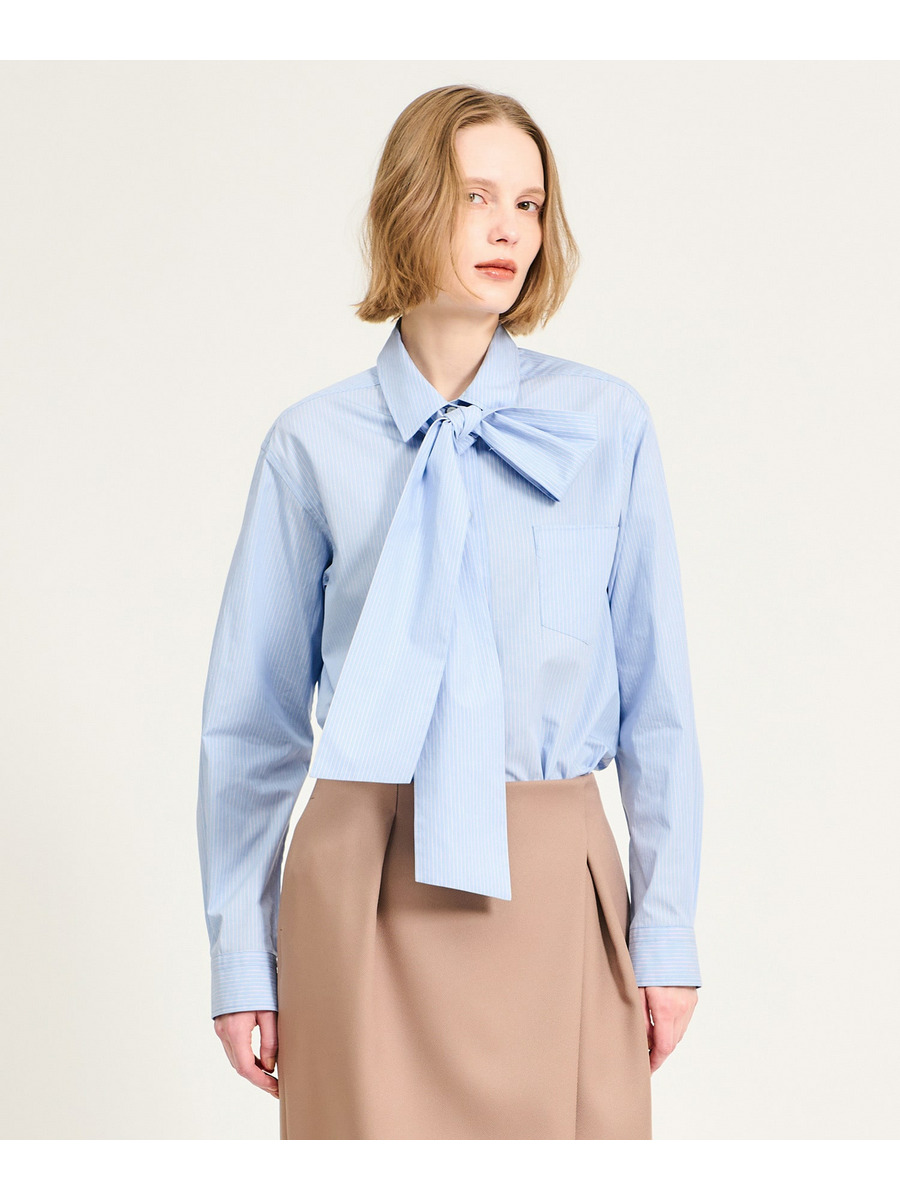 ストライプ ボウタイシャツ