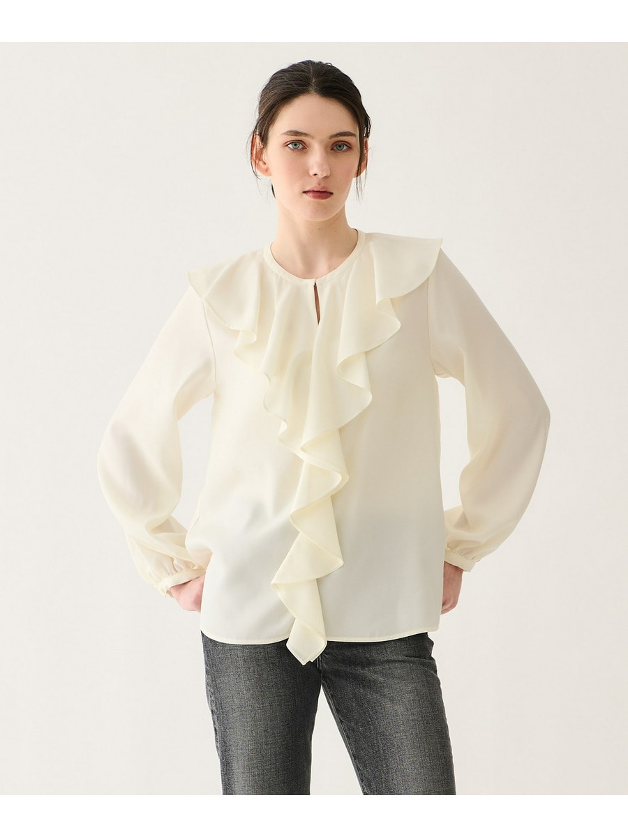 フリルカラーブラウス