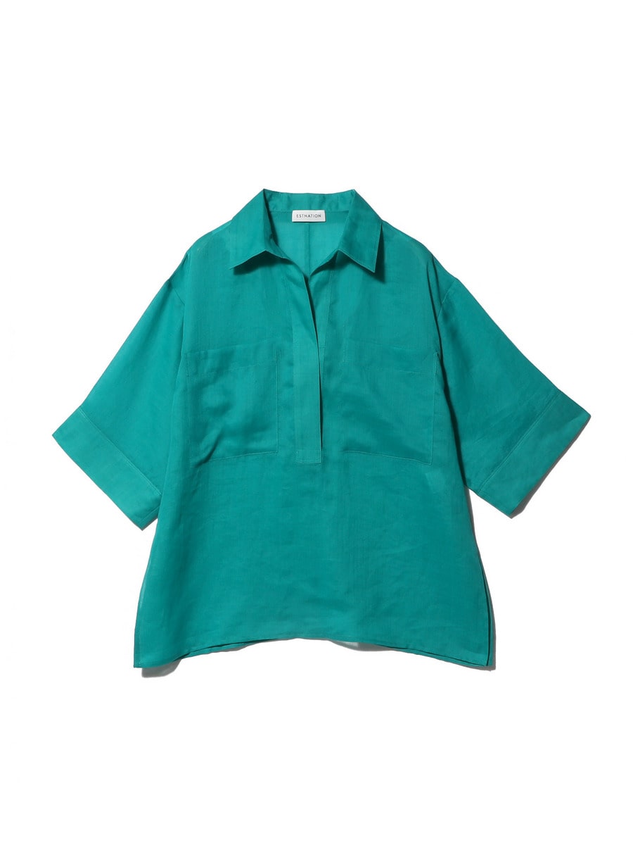 ビッグポケットスキッパーブラウス