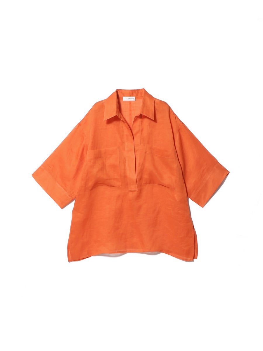 ビッグポケットスキッパーブラウス