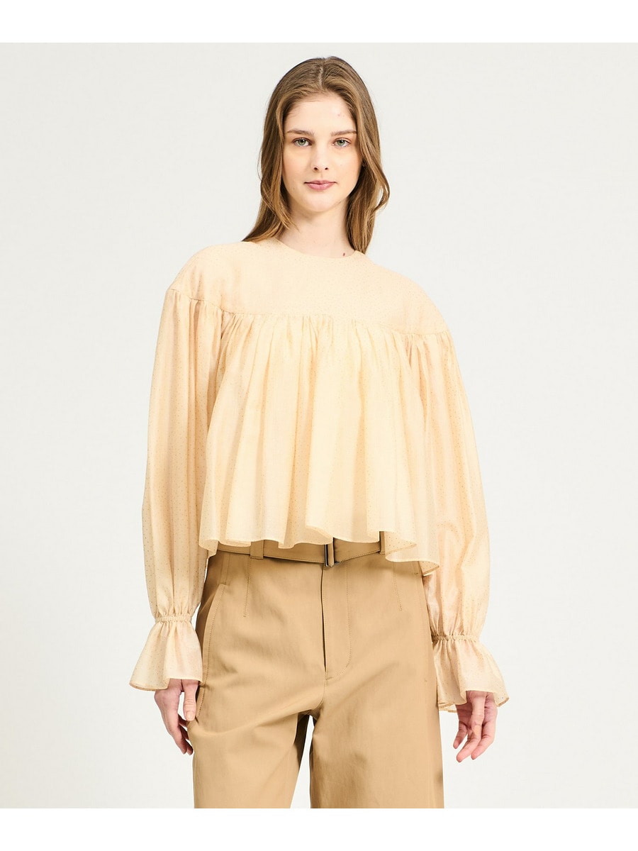 グリッタープリントブラウス