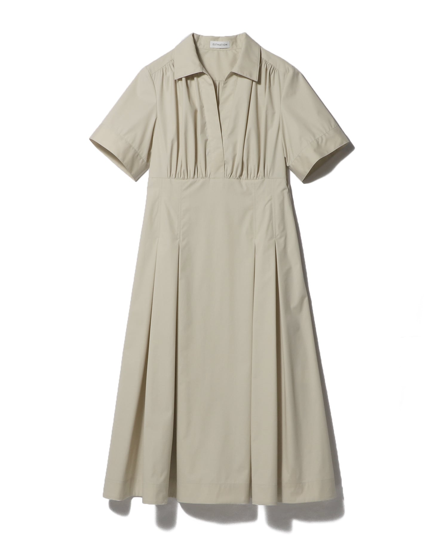 ギャザーシャツ フレアワンピース