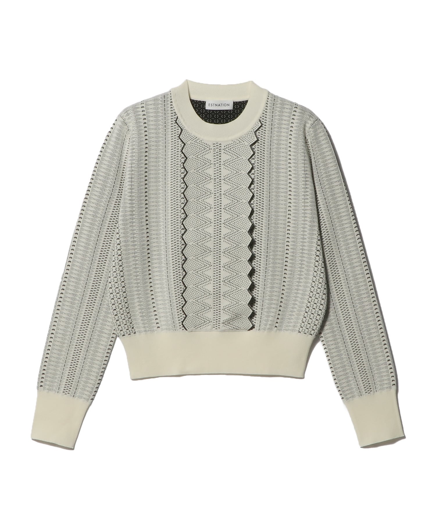 レース ジャガード クルーネック プルオーバー