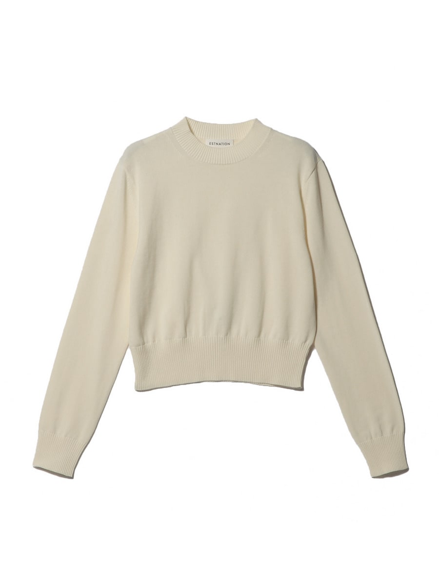 ミドルゲージクルーネック ニット