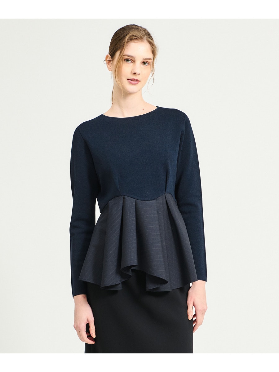 イレヘムペプラムニットコンビ プルオーバー