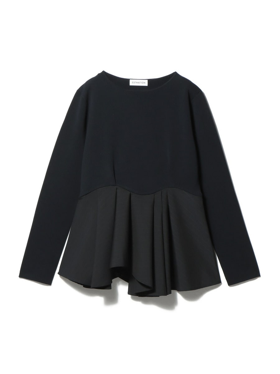 ESTNATION / イレヘムペプラムニットコンビ プルオーバー｜ESTNATION